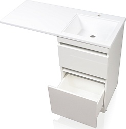 Style Line Тумба с раковиной Даллас 110 R Люкс, белая PLUS эмаль – фотография-5